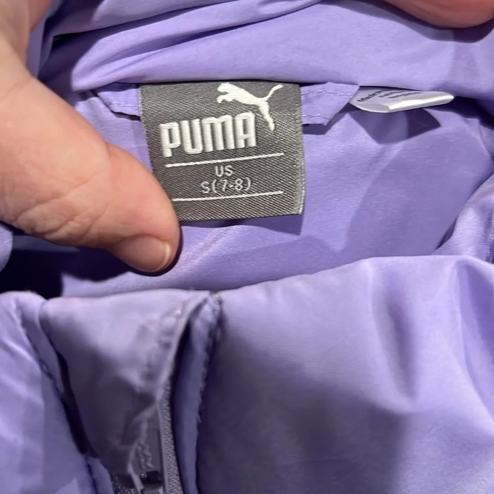 Puma Lavender Quilted Vest kids size 7/8